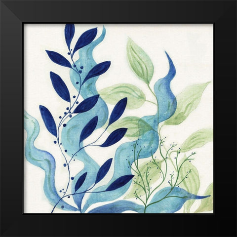 Blue Coral I Black Modern Wood Framed Art Print by Tava Studios