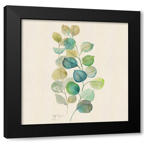 Eucalyptus II Black Modern Wood Framed Art Print with Double Matting by Tava Studios