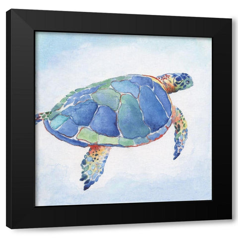 Galapagos Sea Turtle I Black Modern Wood Framed Art Print with Double Matting by Tava Studios
