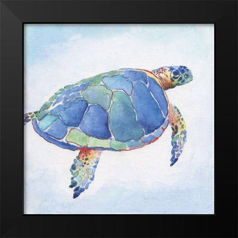 Galapagos Sea Turtle I Black Modern Wood Framed Art Print by Tava Studios