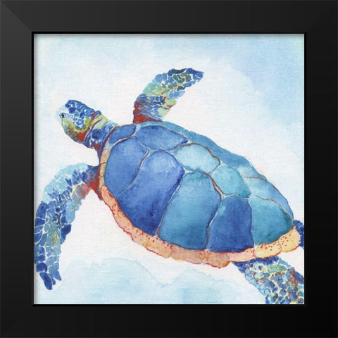 Galapagos Sea Turtle II Black Modern Wood Framed Art Print by Tava Studios