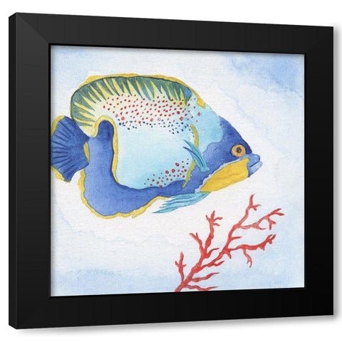 Galapagos Fish I Black Modern Wood Framed Art Print with Double Matting by Tava Studios