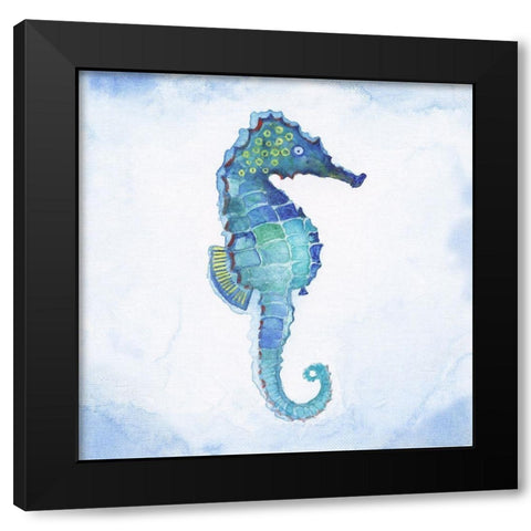 Galapagos Sea Horse Black Modern Wood Framed Art Print with Double Matting by Tava Studios