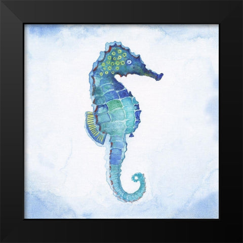 Galapagos Sea Horse Black Modern Wood Framed Art Print by Tava Studios