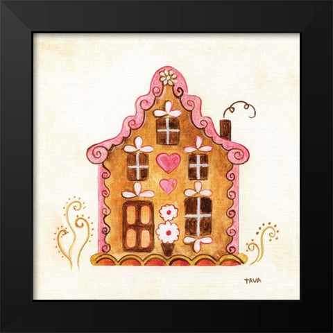 Gingerbread House I Black Modern Wood Framed Art Print by Tava Studios