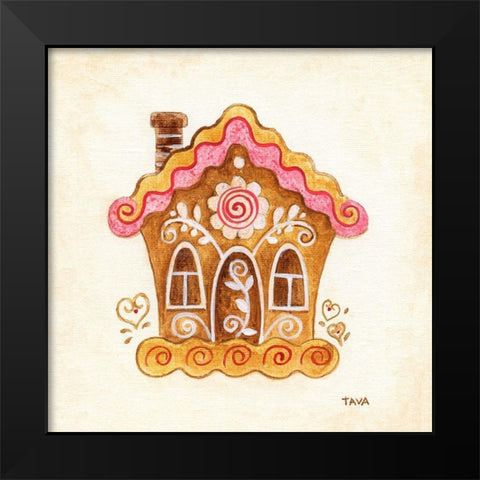 Gingerbread House II Black Modern Wood Framed Art Print by Tava Studios
