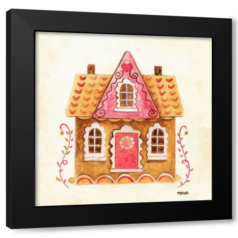 Gingerbread House IV Black Modern Wood Framed Art Print with Double Matting by Tava Studios