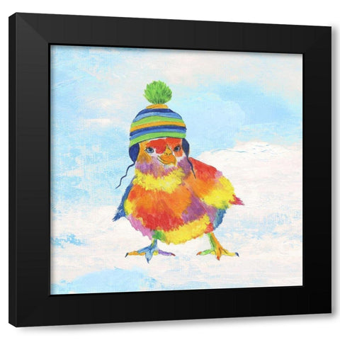 Groovy Chick and Sky Black Modern Wood Framed Art Print with Double Matting by Tava Studios