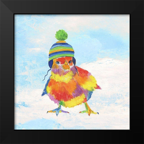 Groovy Chick and Sky Black Modern Wood Framed Art Print by Tava Studios
