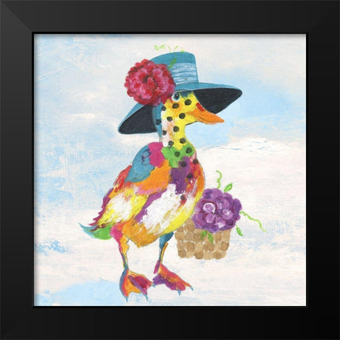 Groovy Duck and Sky Black Modern Wood Framed Art Print by Tava Studios