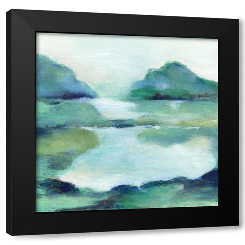 Lush Valley I Black Modern Wood Framed Art Print with Double Matting by Tava Studios