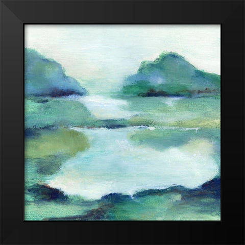 Lush Valley I Black Modern Wood Framed Art Print by Tava Studios