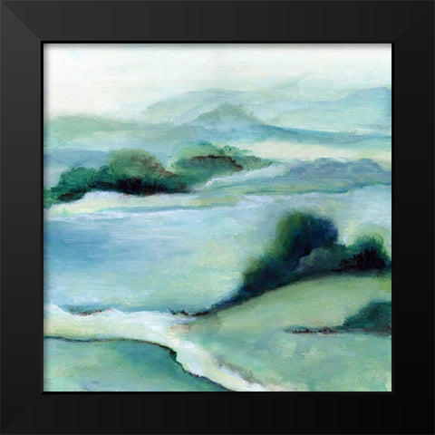 Lush Valley II Black Modern Wood Framed Art Print by Tava Studios