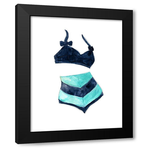Vintage Swimwear III Black Modern Wood Framed Art Print by Robinson, Carol