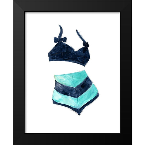 Vintage Swimwear III Black Modern Wood Framed Art Print by Robinson, Carol
