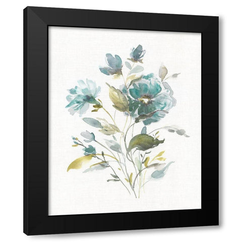 Linen Botanical I Black Modern Wood Framed Art Print with Double Matting by Robinson, Carol
