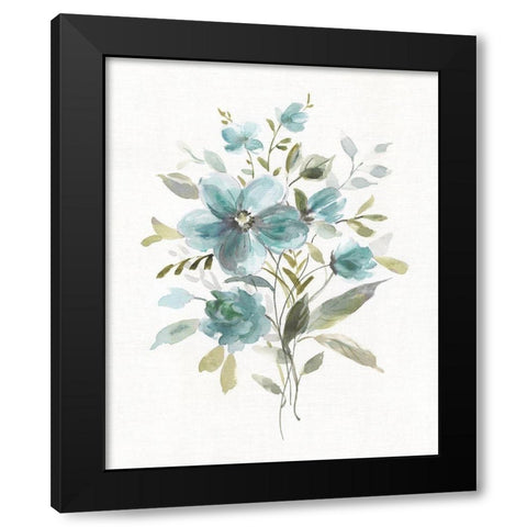 Linen Botanical II Black Modern Wood Framed Art Print with Double Matting by Robinson, Carol
