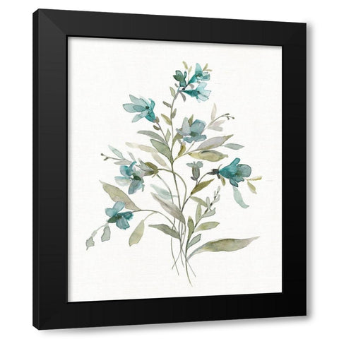 Linen Botanical III Black Modern Wood Framed Art Print with Double Matting by Robinson, Carol