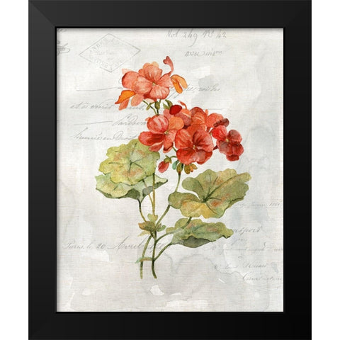 Linen Geranium Black Modern Wood Framed Art Print by Robinson, Carol