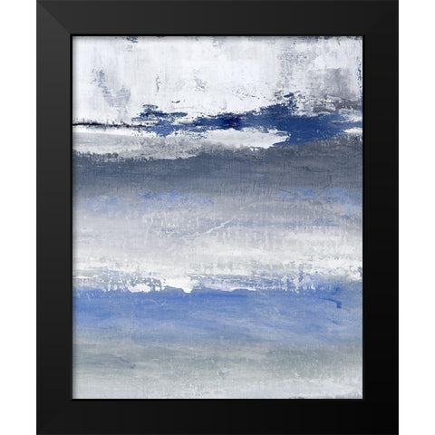 Soft Solace Indigo Black Modern Wood Framed Art Print by Tava Studios