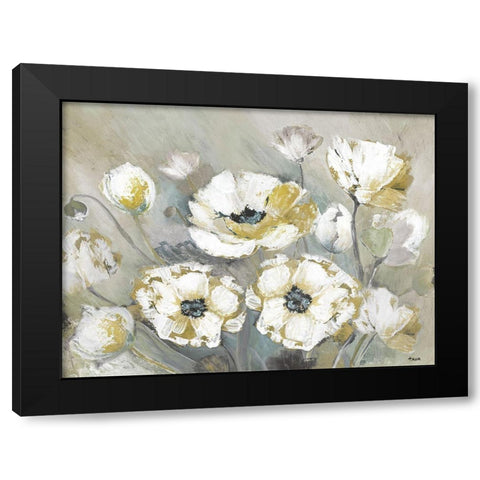 Soft Spring Black Modern Wood Framed Art Print with Double Matting by Tava Studios