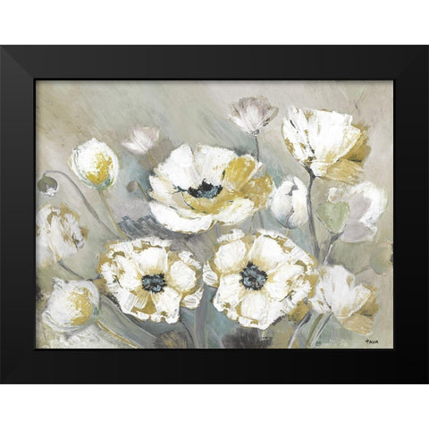 Soft Spring Black Modern Wood Framed Art Print by Tava Studios