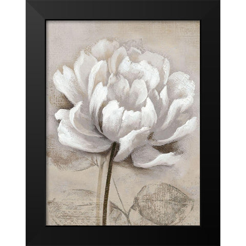 Soft White I Black Modern Wood Framed Art Print by Nan