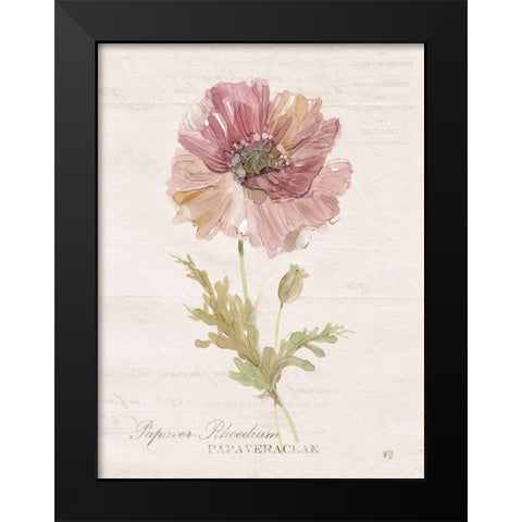 Soft Poppy Black Modern Wood Framed Art Print by Robinson, Carol
