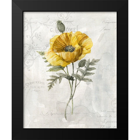 Canaray Linen Poppy Black Modern Wood Framed Art Print by Robinson, Carol