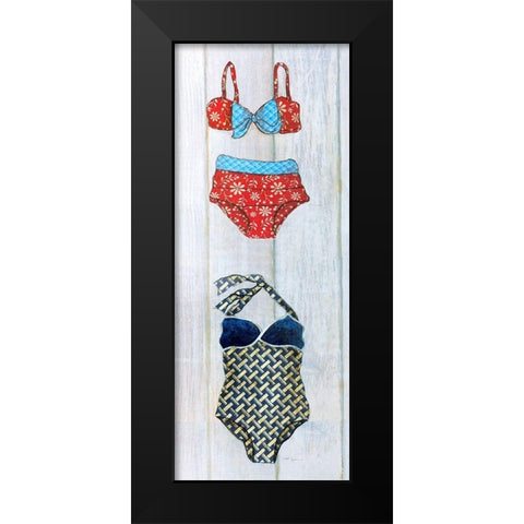 Vintage Bathing Suit - Detail I Black Modern Wood Framed Art Print by Tava Studios