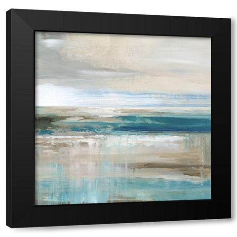 Abstract Sea Black Modern Wood Framed Art Print by Nan