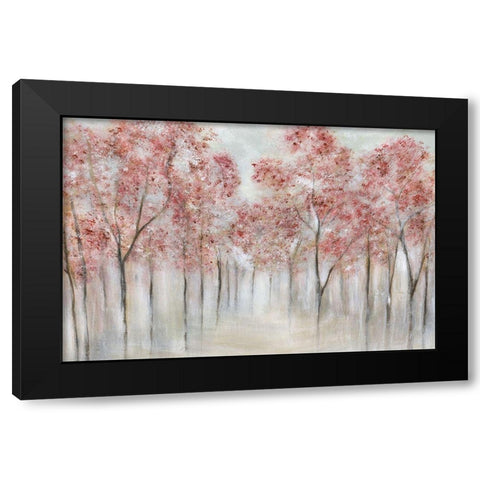 Blushing Spring Black Modern Wood Framed Art Print by Tava Studios