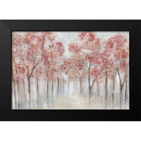 Blushing Spring Black Modern Wood Framed Art Print by Tava Studios