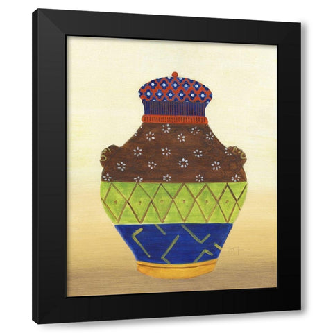 Marrakesh Urn II Black Modern Wood Framed Art Print with Double Matting by Tava Studios