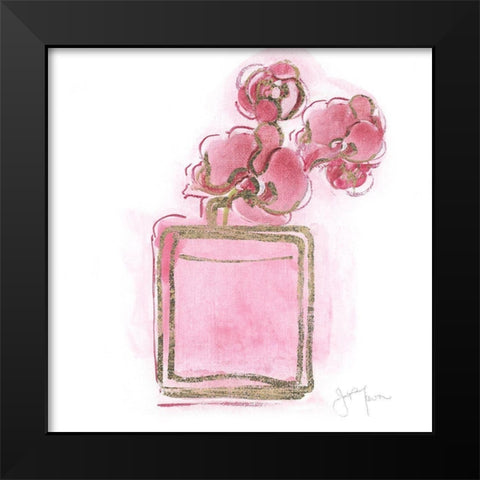 Golden Perfume I Black Modern Wood Framed Art Print by Tava Studios
