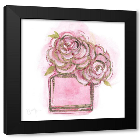 Golden Perfume II Black Modern Wood Framed Art Print with Double Matting by Tava Studios