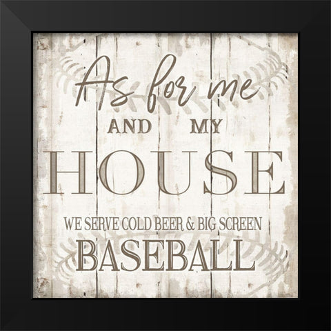 Baseball Black Modern Wood Framed Art Print by CAD Designs