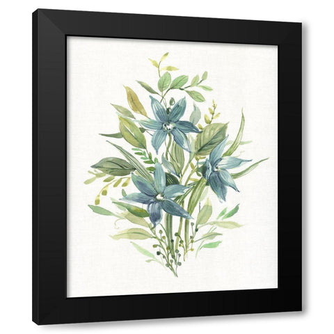 Greenery I Black Modern Wood Framed Art Print with Double Matting by Robinson, Carol