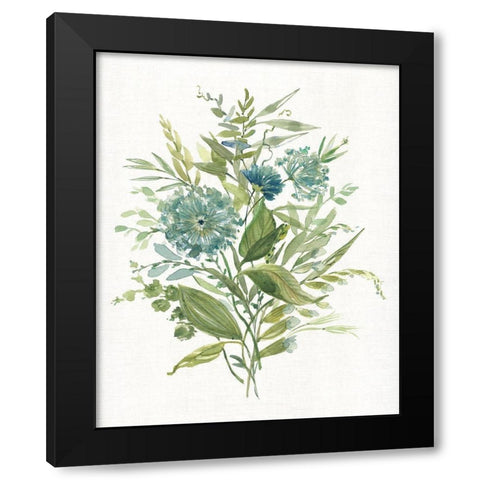 Greenery II Black Modern Wood Framed Art Print with Double Matting by Robinson, Carol