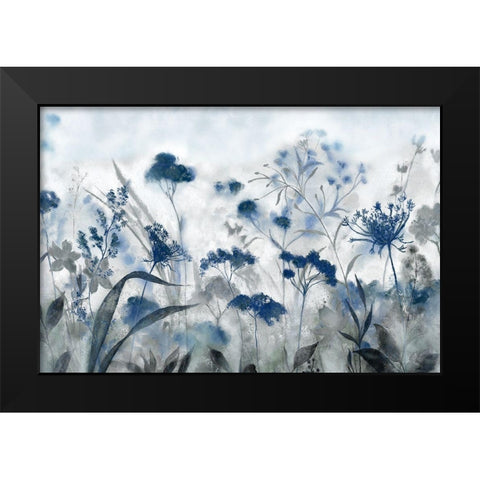 Inky Indigo Black Modern Wood Framed Art Print by Tava Studios
