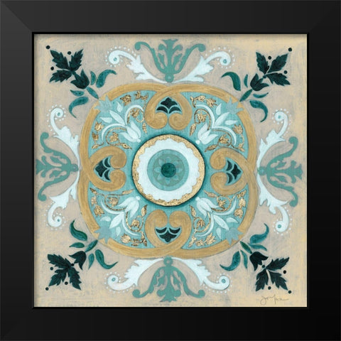 Bohemian Sapphire Black Modern Wood Framed Art Print by Tava Studios