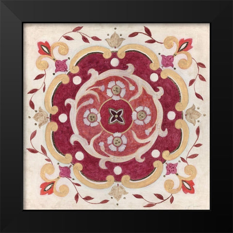 Bohemian Ruby Black Modern Wood Framed Art Print by Tava Studios