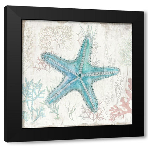 Coral and Shell III Black Modern Wood Framed Art Print by Tava Studios