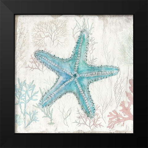 Coral and Shell III Black Modern Wood Framed Art Print by Tava Studios