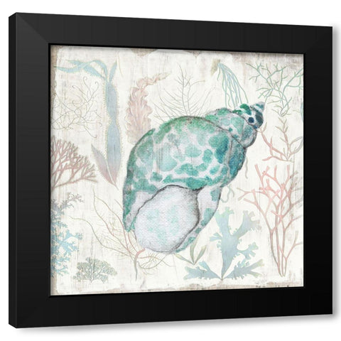 Coral and Shell IV Black Modern Wood Framed Art Print by Tava Studios