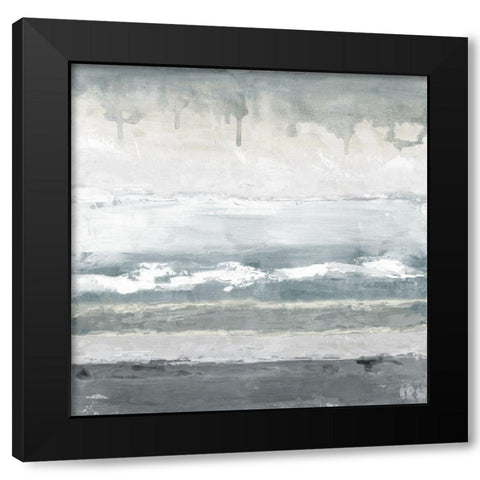 Soft Bay II Black Modern Wood Framed Art Print with Double Matting by Tava Studios