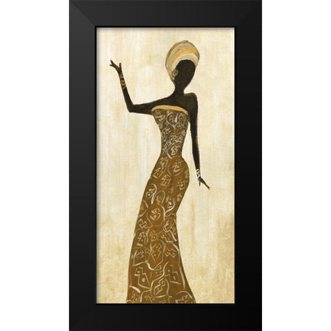 African Dance I Black Modern Wood Framed Art Print by Shaternik, Julia