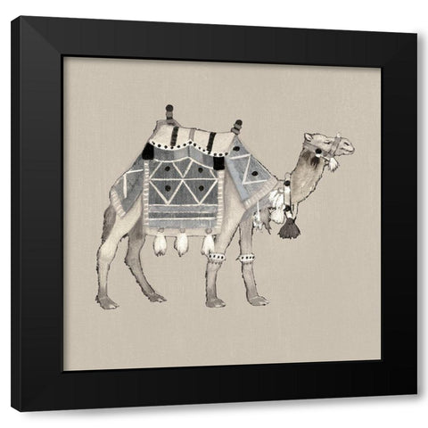 Exotic Camel I Black Modern Wood Framed Art Print with Double Matting by Tava Studios