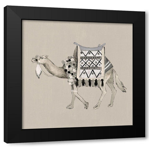 Exotic Camel II Black Modern Wood Framed Art Print with Double Matting by Tava Studios