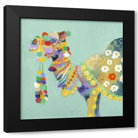 Pushkar Fair II Black Modern Wood Framed Art Print with Double Matting by Tava Studios